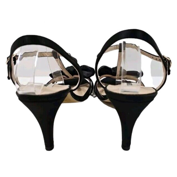 Steve Madden Gramicy Satin Bow Heels T-Strap Black Formal Size 10M FABRIC UPPER - Picture 9 of 9